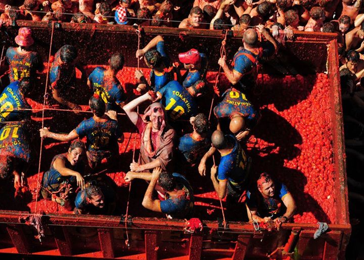 le hoi ca chua 1 - Lễ hội cà chua Tomatina truyền thống đầy sôi động của Tây Ban Nha
