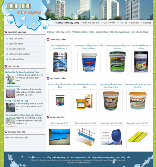 Web chống thấm xây dựng – Giới thiệu website mới