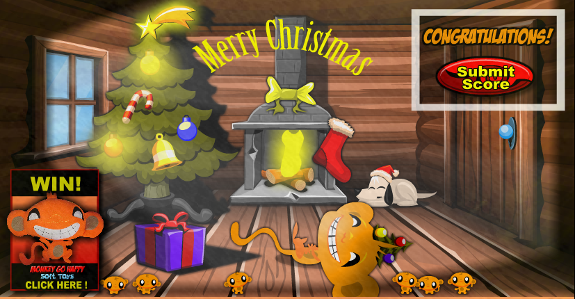 Game Chú Khỉ Buồn Giáng Sinh – game trí tuệ giải trí mùa Noel