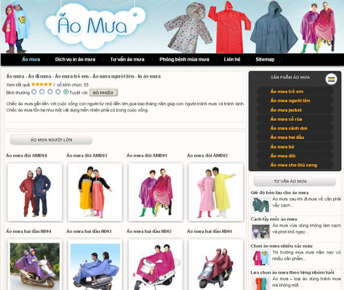 Áo mưa – Áo đi mưa – Áo mưa trẻ em – Áo mưa người lớn – In áo mưa – Giới thiệu website mới