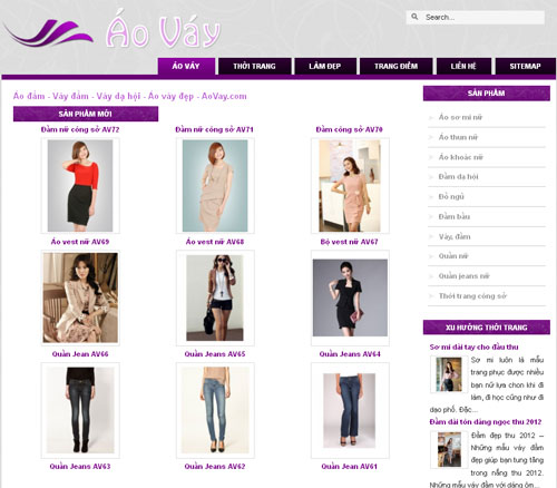 Áo đầm – Váy đầm – Váy dạ hội – Áo váy đẹp – AoVay.com – Giới thiệu website mới
