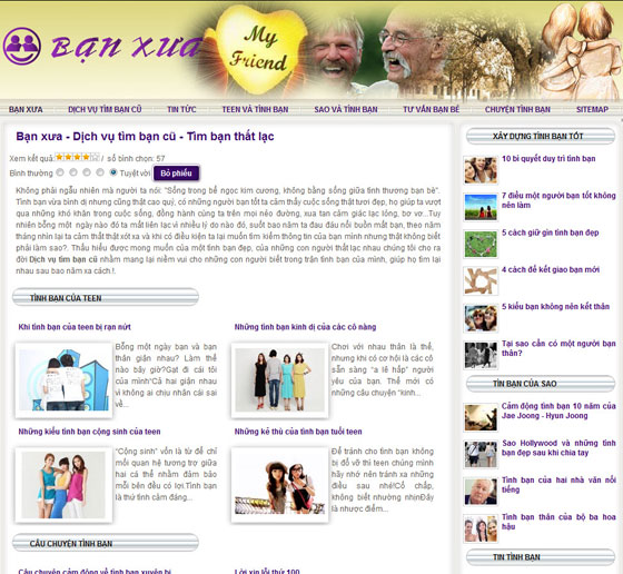 Bạn xưa – Dịch vụ tìm bạn cũ – Tìm bạn thất lạc – Giới thiệu website mới