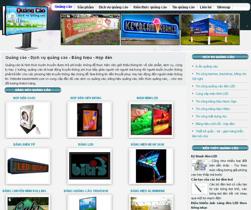 Quảng cáo – Dịch vụ quảng cáo – Bảng hiệu – Hộp đèn – Giới thiệu website mới