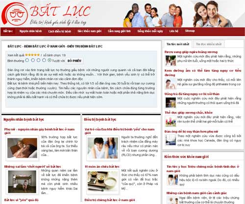 Bất lực – Bệnh bất lực ở nam giới – Điều trị bệnh bất lực – Giới thiệu website mới