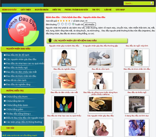 Bệnh đau đầu – Chữa bệnh đau đầu – Nguyên nhân đau đầu – Giới thiệu website mới