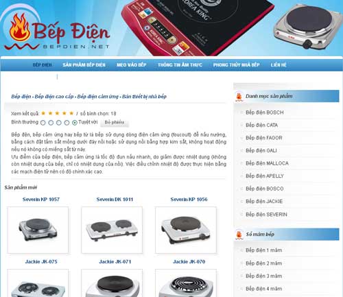 Bếp điện – Bếp điện cao cấp – Bếp điện cảm ứng – Bán thiết bị nhà bếp – Giới thiệu website mới