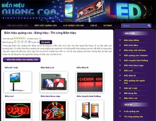Biển hiệu quảng cáo – Bảng hiệu – Thi công Biển hiệu – Giới thiệu website mới