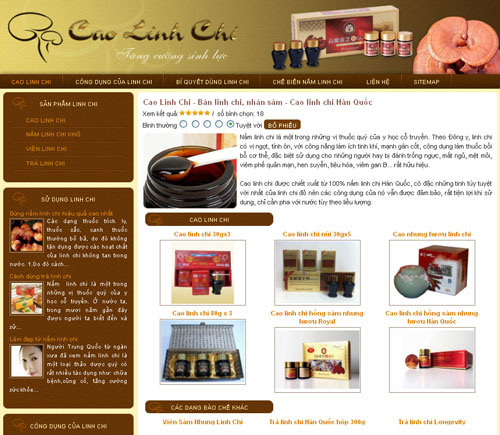 Cao Linh Chi – Bán linh chi, nhân sâm – Cao linh chi Hàn Quốc – Giới thiệu website mới