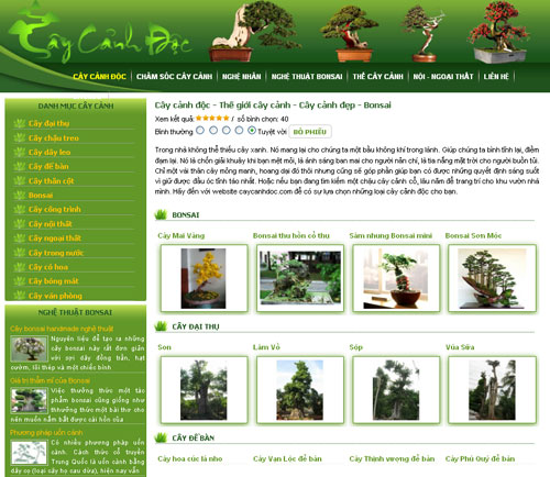 Cây cảnh độc – Thế giới cây cảnh – Cây cảnh đẹp – Bonsai – Giới thiệu website mới