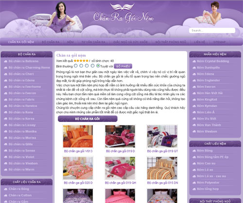 Chăn ra gối nệm – Giới thiệu website mới