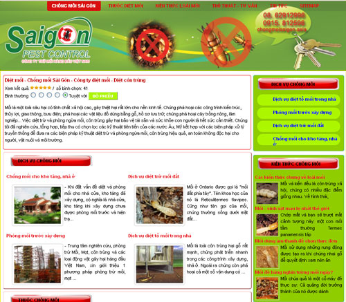 Diệt mối – Chống mối Sài Gòn – Công ty diệt mối – Diệt côn trùng – Giới thiệu website mới