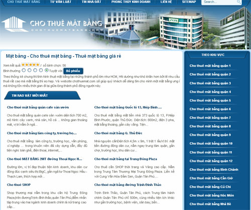 Mặt bằng – Cho thuê mặt bằng – Thuê mặt bằng giá rẻ – Giới thiệu website mới