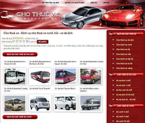 Cho thuê xe – Dịch vụ cho thuê xe cưới, hỏi – xe du lịch – Giới thiệu website mới