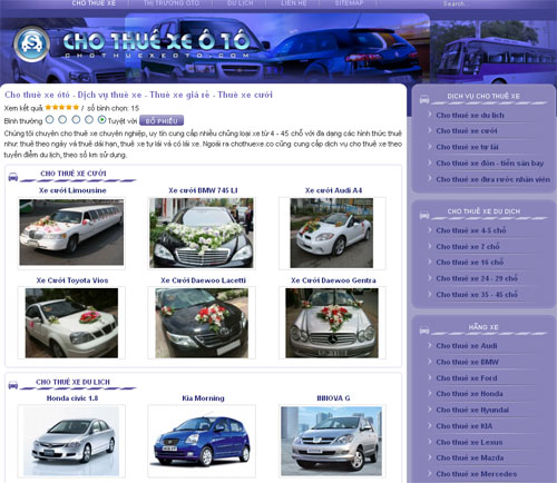 Cho thuê xe ôtô – Dịch vụ thuê xe – Thuê xe giá rẻ – Thuê xe cưới – Giới thiệu website mới