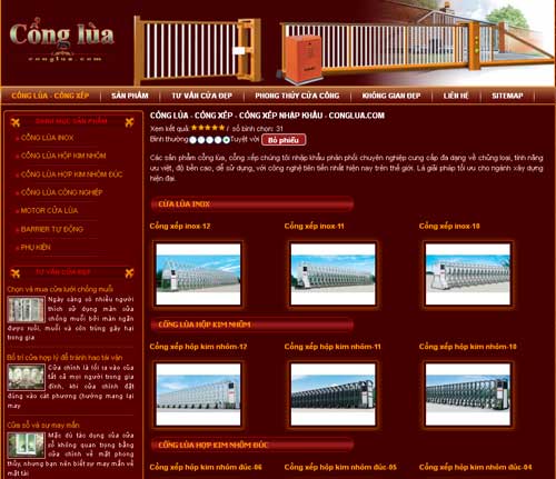 Cổng lùa – Cổng xếp – Cổng xếp nhập khẩu – CongLua.com – Giới thiệu website mới