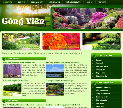 Công viên – Thiết kế công viên – Chăm sóc cây cảnh – Mua bán, cho thuê cây cảnh – Giới thiệu website mới