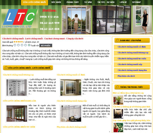 Cửa lưới chống muỗi – Lưới chống muỗi – Cua luoi chong muoi – Công ty cửa lưới – Giới thiệu website mới