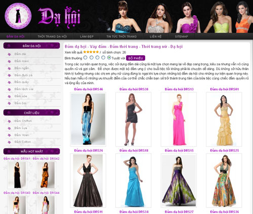 Đầm dạ hội – Váy đầm – Đầm thời trang – Thời trang nữ – Dạ hội – Giới thiệu website mới