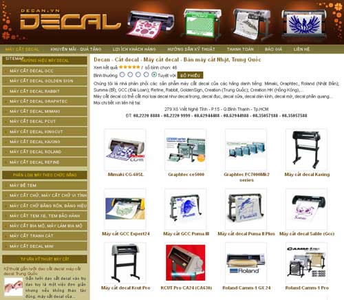 Decan – Cắt decal – Máy cắt decal – Bán máy cắt Nhật, Trung Quốc – Giới thiệu website mới