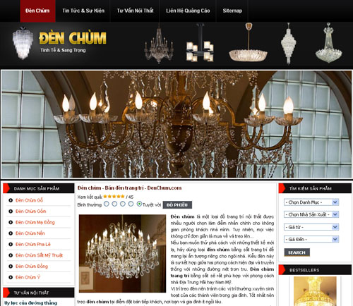 Đèn chùm – Bán đèn trang trí – DenChum.com – Giới thiệu website mới