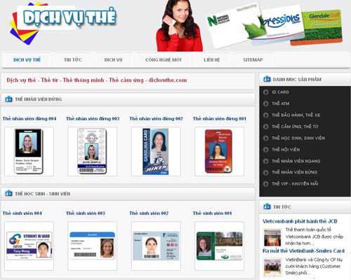 Dịch vụ thẻ – Thẻ từ – Thẻ thông minh – Thẻ cảm ứng – dichvuthe.com – Giới thiệu website mới