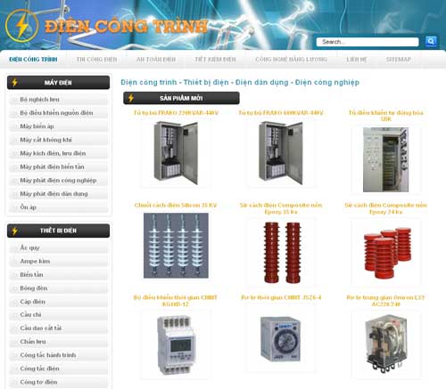 Điện công trình – Thiết bị điện – Điện dân dụng – Điện công nghiệp – Giới thiệu website mới