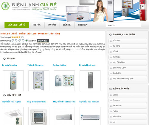 Điện Lạnh Giá Rẻ – Thiết Bị Điện Lạnh – Điện Lạnh Chính Hãng – Giới thiệu website mới