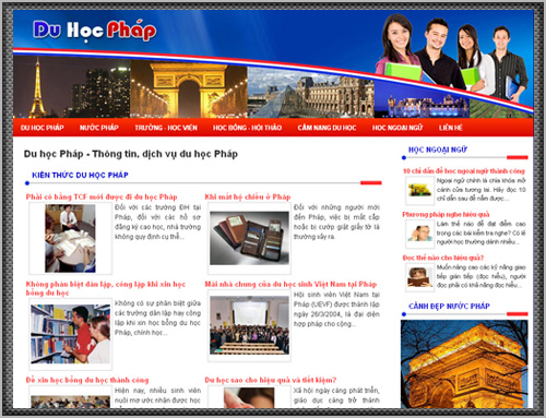 Thông Tin – Dịch Vụ Du Học Pháp – Giới thiệu website mới