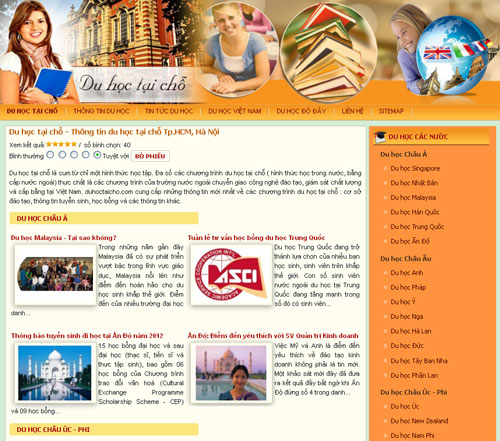 Du học tại chỗ – Thông tin du học tại chỗ Tp.HCM, Hà Nội – Giới thiệu website mới