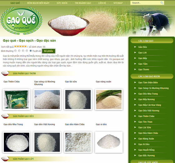 Gạo quê – Gạo sạch – Gạo đặc sản – Giới thiệu website mới