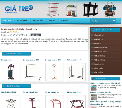Giá treo quần áo – Giá siêu thị – Khung treo tivi – Giới thiệu website mới