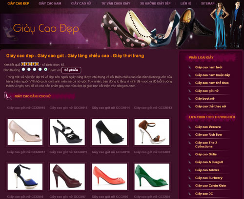 Giày cao đẹp – Giày cao gót – Giày tăng chiều cao – Giày thời trang – Giới thiệu website mới