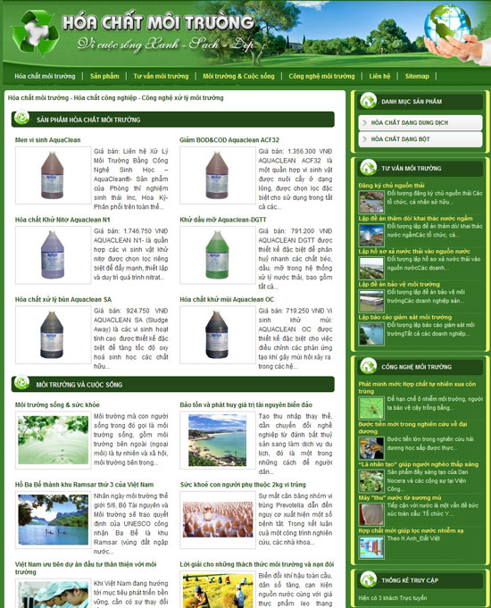 Hóa chất môi trường – Giới thiệu website mới