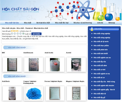 Hóa chất sài gòn – Hóa chất – Chemical – Mua bán hóa chất – Giới thiệu website mới