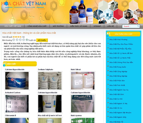 Hóa chất Việt Nam – thông tin và sản phẩm hóa chất – Giới thiệu website mới