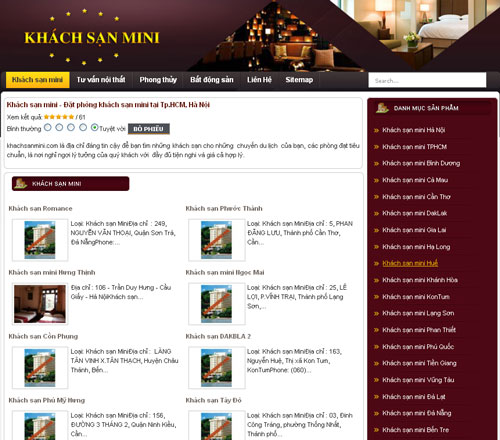 Khách sạn mini – Đặt phòng khách sạn mini tại Tp.HCM, Hà Nội – Giới thiệu website mới