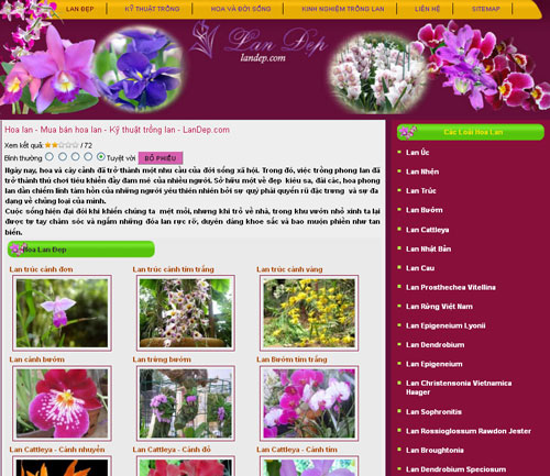 Hoa lan – Mua bán hoa lan – Kỹ thuật trồng lan – LanDep.com – Giới thiệu website mới