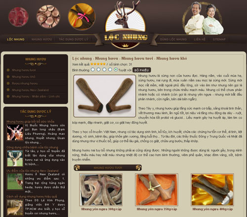 Lộc nhung – Nhung hươu – Nhung hươu tươi – Nhung hươu khô – Giới thiệu website mới