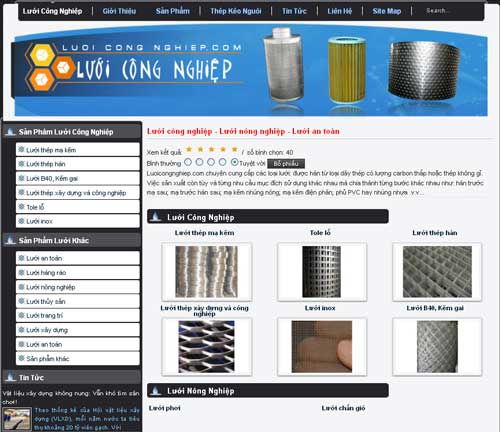 Lưới công nghiệp – Lưới nông nghiệp – Lưới an toàn – Giới thiệu website mới
