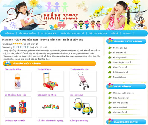 Mầm non – Giáo dục mầm non – Trường mầm non – Thiết bị giáo dục – Giới thiệu website mới