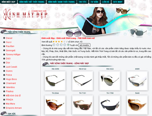 Kính mắt đẹp – Kính mát thời trang – Mắt kính nam nữ – Giới thiệu website mới