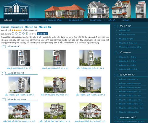 Mẫu nhà – Mẫu nhà phố – Mẫu biệt thự – Mẫu nhà đẹp – Giới thiệu website mới