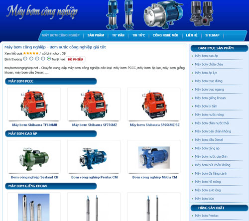 Máy bơm công nghiệp – Bơm nước công nghiệp giá tốt – Giới thiệu website mới