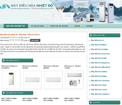 Máy điều hòa nhiệt độ – Máy lạnh – Điều hòa giá rẻ – Giới thiệu website mới