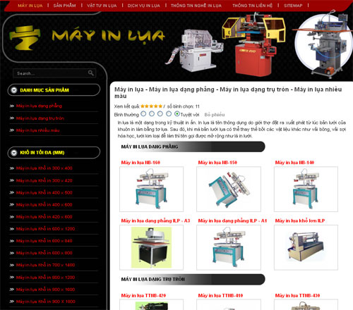 Máy in lụa – Máy in lụa dạng phẳng – Máy in lụa dạng trụ tròn – Máy in lụa nhiều màu – Giới thiệu website mới