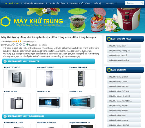 Máy khử trùng – Máy khử trùng bình sữa – Khử trùng ozon – Khử trùng hoa quả – Giới thiệu website mới