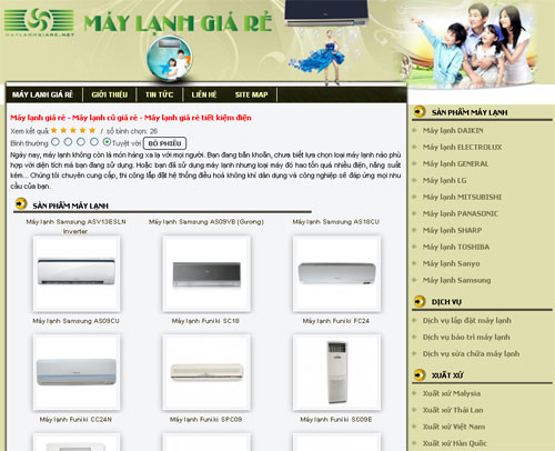 Máy lạnh giá rẻ – Máy lạnh cũ giá rẻ – Máy lạnh giá rẻ tiết kiệm điện – Giới thiệu website mới
