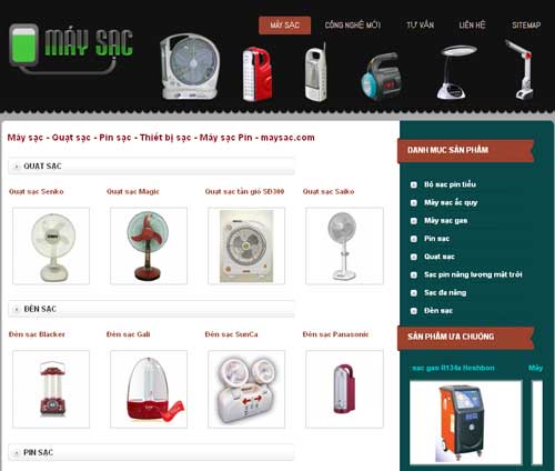 Máy sạc – Quạt sạc – Pin sạc – Thiết bị sạc – Máy sạc Pin – maysac.com – Giới thiệu website mới