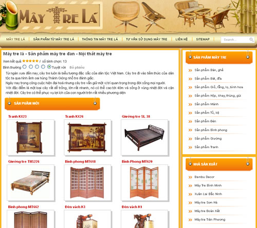 Mây tre lá – Sản phẩm mây tre đan – Nội thất mây tre – Giới thiệu website mới