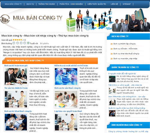 Mua bán công ty – Mua bán sát nhập công ty – Thủ tục mua bán công ty – Giới thiệu website mới